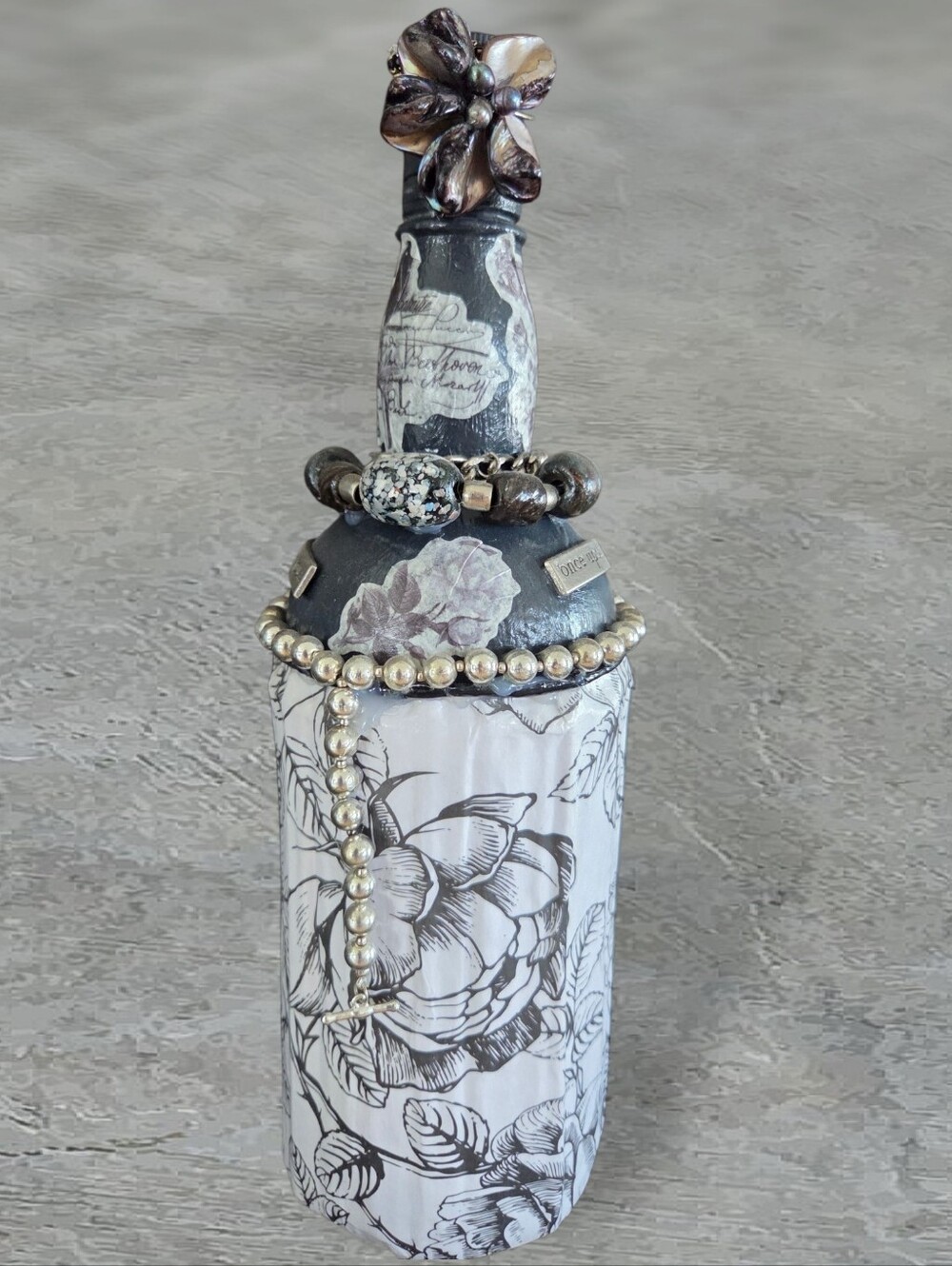 Handcrafted Decorative Junk Decor Wine Bottle
